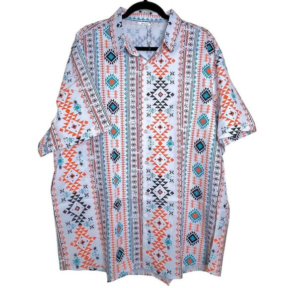 Men Aztec Tribal Festival Vacation 55" Chest Shirt Size XXL Big and Tall - Picture 1 of 3